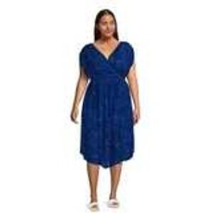 Womens 2x Terra,& Sky Hi-low ‎ Blue Animal Print Dress Sleeveless Maxi